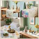 QINJIEJIE Rabbit Carrots Easter Table Runners Bunny Easter Table Runner, Holiday Table Runners Spring Seasonal Kitchen Dining Table Decoration for Home Party Decor