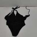 Edelqual Women High Waisted Bikini Sets Two Piece Swimsuit Ruffle Tummy Control Bathing Swim Suit Halter V Neck Swimwear. Size L