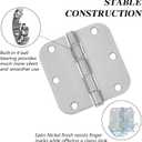 Ball Bearing Door Hinges, 3.5 inch 3 Pack Stainless Steel Door Hinge Bearing 5/8''Radius Corner, Smooth and Quiet Heavy Duty Commercial Grade Exterior Interior Outdoor, Non Removable Pin, Brushed
