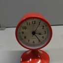 AYRELY 3" Cute Analog Alarm Clock,Small Retro Table Clock Battery Operated,Slient Metal Desk Clock with Light for Living Room Decor,Bedroom,Bedside,ShelfRose red