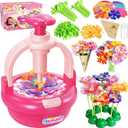 Einailvk Fabric Flower Bouquets Toys, DIY Flower Making Kit for Kids 3 4 5 6 7 8 9 10 11 12 Year Old Girl Birthday Christmas Gift, Art and Crafts Kit Toys for Girls 3-12 Year Old (Pink)