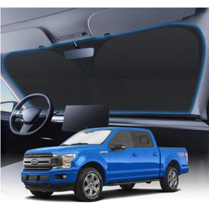 KUST Windshield Sun Shade for 2015-2026 Ford F150 Accessories (Lariat, Raptor, King Ranch) Pickup Truck Custom Fit Window Shade 4 Layers Foldable Sun Visor Protector Blocks UV Rays Keep Car Cooler