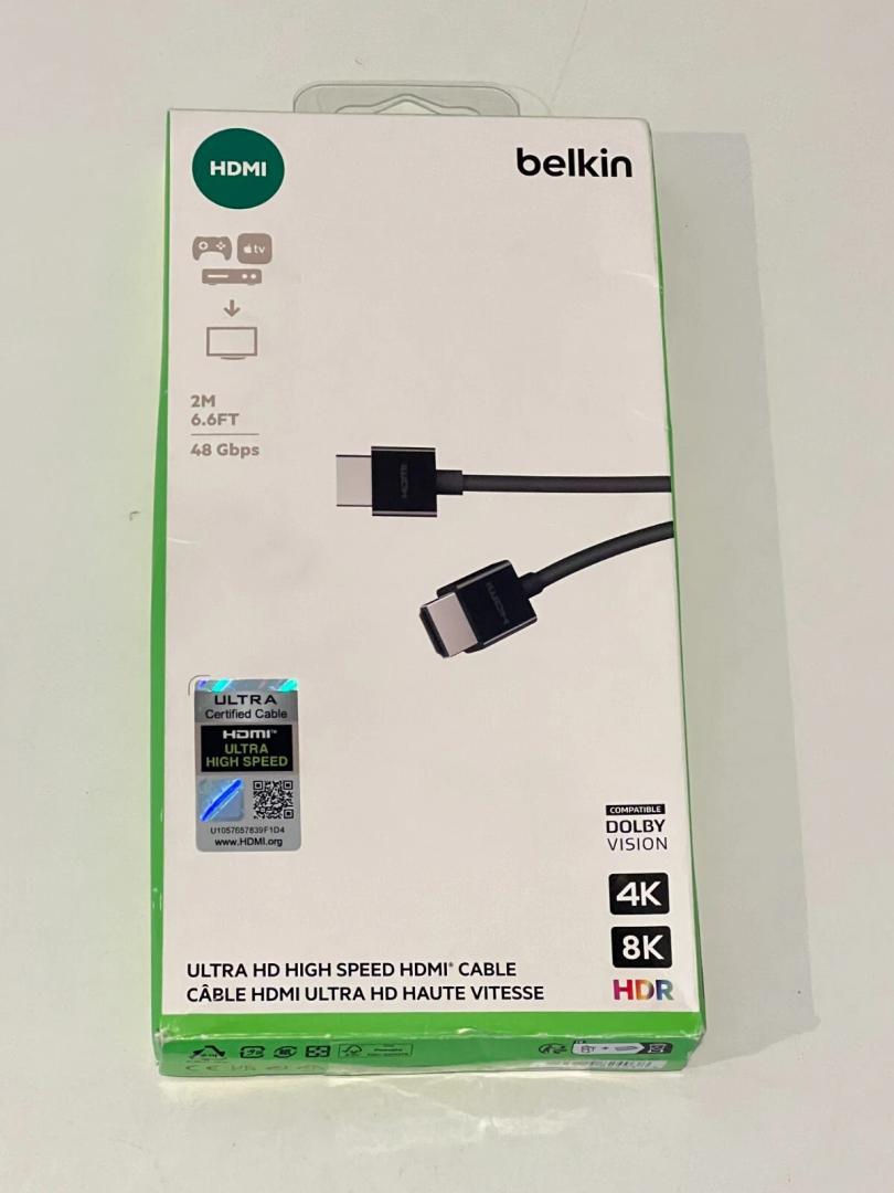Belkin Ultra HD HDMI 2.1 Cable 4K 8K 6.6 ft/2m - Black