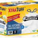 XtraTuff Tall Kitchen Drawstring Trash Bags, 13 Gallon, 150 Count, Lemon Mint Scented, MegaFlex Technology, Leak and Puncture Resistant, BPA Free