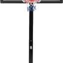 GarveeTech In Ground Basketball System Outdoor, 8-10 ft Quick Adjustable Basketball Hoop Goal with 55 in Shatterproof Tempered Glass Backboard