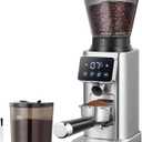 AMZCHEF Coffee Grinder, Coffee Bean Grinder for Home Use with Precise Grinding, LED Control Panel, Detachable Funnel Stand, Anti-static Design, 48 Grind Settings, silver
