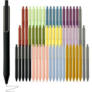 Black Gel Pens, Bulk Click Pen, 0.5mm Fine Tip, Smooth Writing, Black Ink Quick-Drying & Leak-Proof. Ideal for School, Office, and Journaling (60-Pack)