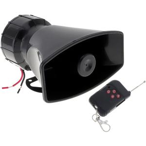 7 Tone Sound Loud Car Siren Vehicle Horn Hooter/Ambulance/Siren/Traffic Sound with Black Remote Controller 12V 100W (1PC Remote Controller)