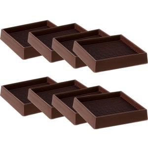 CalPalmy 2X2 Square Rubber Furniture Caster Cups with Anti-Sliding Floor Grip (Set of 8) - Customer Trusted Floor Pads for Furniture Legs and Furniture Floor Protectors