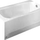 American Standard 2461002.020 Cambridge Americast 60 x 32-Inch Integral Apron Bathtub With Right-Hand Outlet, White