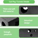 Cat Tunnel for Indoor Cats, DIY Transformable Cat Hideaway Cave, Felt Kitten Play Tubes and Tunnels, Felt Peekaboo Cat Toy with Interactive Peek Holes (Grey, Straight Tunnel)