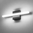 Combuh LED Bathroom Light Fixtures Over Mirror, 16 Inch 9W Black Vanity Light Bar for Bathroom, IP44 Modern Bath Wall Lighting Fixture Indoor Cool White 6000K (6000K-Not Dimmable)