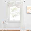 NICETOWN Decorative Scarf Valance for Window - Voile Sheer Bed Canopy Curtain Scarf Valance for Living Room/Bedroom/Ceremony (Light Beige, 1 Panel, W60 x L216)