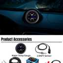 Water Temperature Gauge with 1/8NPT Sensor & Bracket 150C Digital LED Display Water Coolant Temperature Gauge for Cars Trucks Ships Vehicle Automotive Boat Marine 2/52mm (Blue)