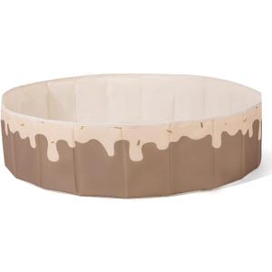 GOGOSO Foldable Ball Pit for Toddlers Large Foldable Puppy Dogs Cats Baby Infant Kids Portable Corner Ball-Pit Big Pop Up Collapsible Soft Play Tent Indoor Outdoor (Balls no Include) Beige Doughnut