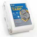 GUARD SHIELD Heavy Duty Tarp 20x40 Feet White Multi Purpose Thick Waterproof Poly Tarp Cover 10mil