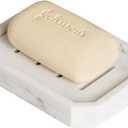 Resin Marble-Like Texture Soap Dish Drainable Soap Holder,Double Layer Draining Soap Dish.
