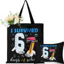 Paterr 2 Pcs Teacher Appreciation Gifts Survival Kit Tote Bag Cosmetic Makeup Bag Pink Teacher Thank You Gifts for Women