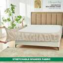 Biscaynebay Decorative Box Spring Cover Queen Size, Light Camel Luxurious Jersey Knitting Stretchy Wrap Around 4 Sides Bed Skirt for Home/Hotels, Easy Fit Wrinkle & Fade Free Machine Washable