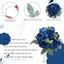 50Pcs Artificial Peonies Flowers Bulk, 4 Navy Blue Fake Peonies Silk Flowers Heads for Table, Faux Peony Arrangements for Wedding, Valentine, Engagement, Office, Coffee, Dining Decorations