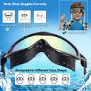 Seago Swim Goggles 2 Pack Anti-Fog Anti-UV Wide View Swimming Goggles for Kids 3-14