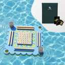 Floating Mahjong Table for Pool, Double Side Float Board with Playing Cards for Mahjong Poker Scrabble Dominoes Card Games Pool Mahjong Floating Tray Adult for Hot Tub Lake Summer Beach