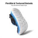 DREAM PAIRS Boys Girls Shoes Kids Slip on Tennis EZ-Ons MightyMovers Running Athletic Barefoot Zero Drop Sports Sneakers (4 Big Kid, Black/Grey/Royal)