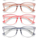 Gaoye Stylish Blue Light Glasses for Woman - Computer Glasses 99% Blue Light Blocking - Lightweight TR90 Frames - 3 pack