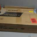 Rfiver Swivel Floor TV Stand with Mount for 32-60 inch TVs up to 88 lbs, Height Adjustable Tall TV Stand with Wood Base, Saving Space Design for Bedroom, Living Room and Corner, White