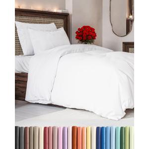 White Duvet Cover Twin/Twin XL Size - Extra Soft Twin/Twin XL Size Duvet Cover - Lightweight & Breathable - Easy Care & Fade Free w/ Zipper Closures & Ties - 68" x 90" Inches - Comforter Not Included
