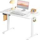 Standing Desk, Adjustable Height Electric Sit Stand Up Down Computer Table, 40x24 Inch Ergonomic Rising Modern Lift Motorized Gaming Desktop Workstation for Work Home Office, White