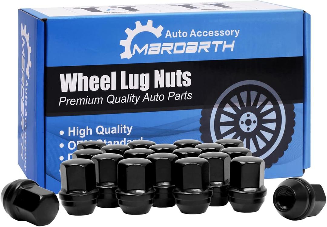 Set of 24, 14x1.5 Wheel Lug Nut Black 1.5 Inch Compatible with OEM Factory Silverado Tahoe Suburban Colorado Wheel