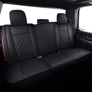 Aierxuan Rear Car Seat Covers Custom Fit 2009-2026 Ford F150 and 2017-2026 F250 F350 F450 Super Duty Crew Cab Pick-up Truck, Automotive Vehicle Cushion with Waterproof Leather (Black)