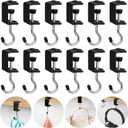 12 Pack Purse Hook for Table Heavy Duty Non-Slip Purse Hook for Desk Adjustable Clamp-on Under Desk Hanger High-Strength Alloy Material for Table for School/Office,Black