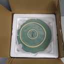 Henten Home Ceramic Dessert Plates, 8.5 Inch Salad Plate Set of 4, Porcelain Snack Serving Dishes for Cake, Kitchen, Microwave & Dishwasher Safe, Reactive Glaze (Green)