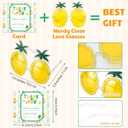 Flutesan 12 Sets Pineapple Party Favors Pineapple Sunglasses with Blessings Card Hawaiian Tropical Theme Summer Birthday Party Gifts for Fruit Theme 1st Birthday Decorations