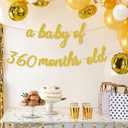 4 x UgyDuky Gold Glitter Happy Birthday Banner, 360 Months Party Decorations, Wall Door Banners for Women Men (30 Years old)
