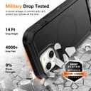 TUTUKII Compatible with iPhone 14 Plus&15 Plus Case with Belt Clip Holster, Military Grade Shockproof, Compatible with MagSafe, 3-Layer, Heavy Duty Magnetic Phone Case Cover, 6.7", Black