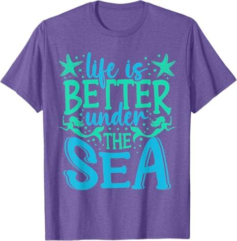 Mermaid Life Under the Sea Vacation Marine Biologist T-Shirt, Large