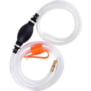 KATUMO Siphon Pump, Upgraded 15MM Enlarged Caliber Gasoline Siphon Hose Siphon Fuel Hand Pump for Gasoline, Oil, Diesel & Water with Hoses, Pinch Clips, Hose Retainer, Brass Extender (15mm( 1 Pack))