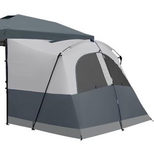 KAMPKEEPER Canopy Side Tent,4-6 Person Camping Cube Tent for 10x10 Pop Up Canopies,Easy Up Gazebo with Window,Compatible with 10' Wide Canopy Tents