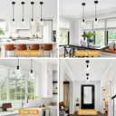 3 Pack Black Pendant Lights Kitchen Island, Modern Glass Pendant Lighting Over Island Kitchen Hanging Bathroom Ceiling Light Fixtures Adjustable Pendant Lights for Dining Room Hallway Bedroom