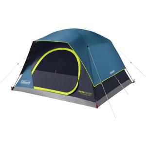 Coleman 4 Person Skydome Dark Room Tent with Rainfly, 5 Minute Setup, Blocks 90% of Sunlight, 20% More Headroom Than Traditional Tents