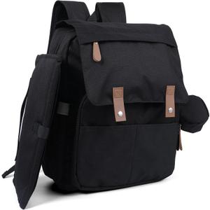 SKOPS Multifunctional Diaper Bag Backpack  Large Capacity Travel Baby Bag with Changing Pad and Insulated Pockets  Waterproof Maternity Baby Bag for Boys Girls with Stroller Straps & Pacifier Case (Black)