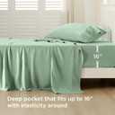 Bedsure Cooling Sheets Twin XL, Rayon Derived from Bamboo, PureWoven, Breathable & Soft Twin XL Sheet Sets, Deep Pocket Up to 16 Inches, Hotel Luxury Silky Dorm Bedding for Hot Sleepers, Sage Green