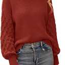 PRETTYGARDEN Women's Fall 2026 Pullover Sweater Casual Long Sleeve Loose Chunky Knit Tops Blouse Winter Fashion Clothing (L)