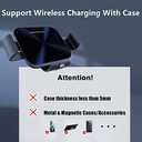 15W Dual Coil Qi Wireless Car Charger Mirror Mount Holder Compatible for Samsung Galaxy Z Fold6 Fold5 Fold4 Fold3 Z Fold2 Fold S25 Ultra iPhone 16 Pro Max Pixel 8 Auto Clamp Fast Car Charger