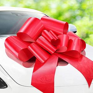 Zoe Deco - Big Car Bow - Red, 30 Inch - Giant Car Bow for Birthday, Christmas, Wedding Reception, Surprise Party - Large Gift Wrapping for Huge Present