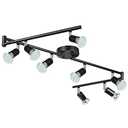 Unicozin LED 8 Light Track Lighting Kit, 54.13'' Black 8 Way Ceiling Spot Lighting, Flexibly Rotatable Head, Track Light Included 8 x LED GU10 Bulb (4W, Daylight White 5000K, 400LM)