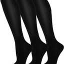 FuelMeFoot 3 Pack Copper Compression Socks - Compression Socks Women & Men Circulation - Best for Medical,Running,Athletic (Large-X-Large, 001 Black-Classic)